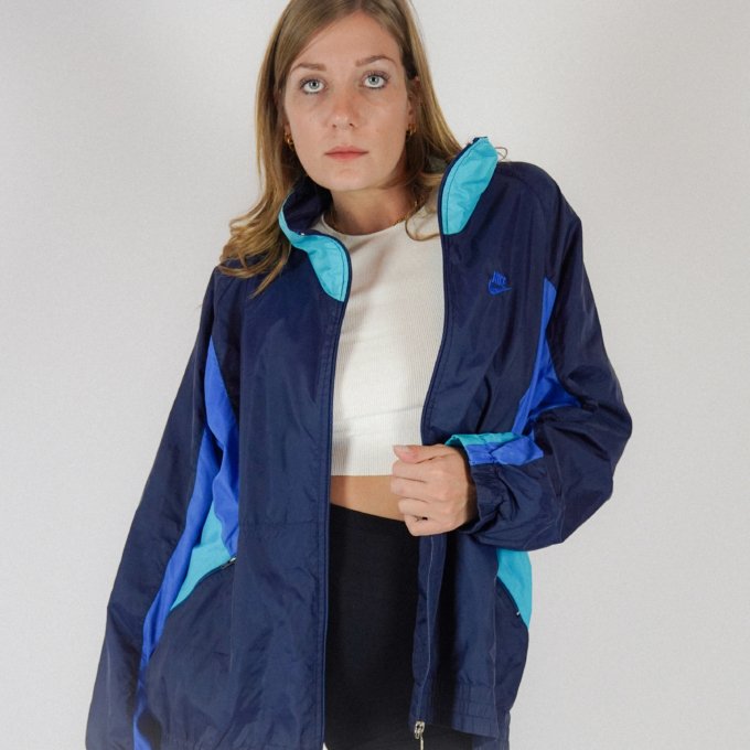 Veste Nike Vintage bleu et turquoise - vue de face