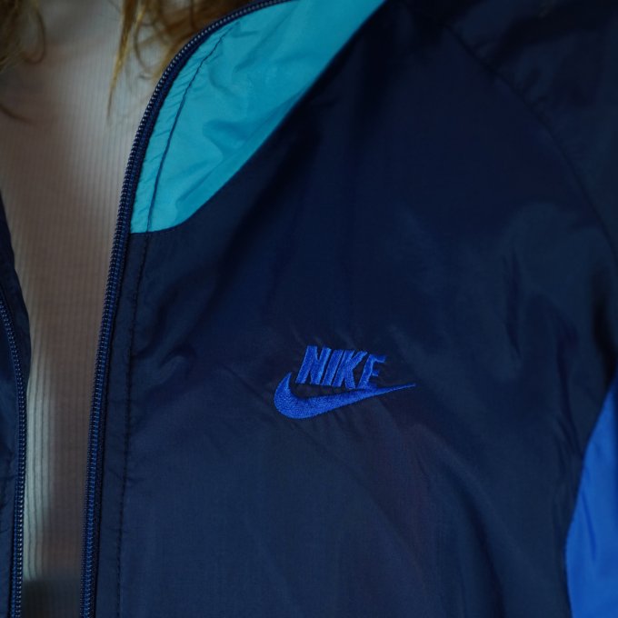 Veste Nike Vintage bleu et turquoise - logo Nike brodé