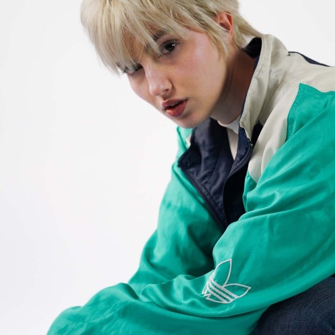 Veste Oversize Adidas XXL - Style Streetwear Vintage Bleu Clair, Marine et Blanc
