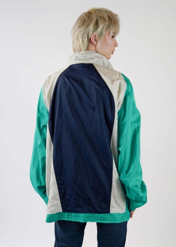 Veste Oversize Adidas XXL - Style Streetwear Vintage Bleu Clair, Marine et Blanc