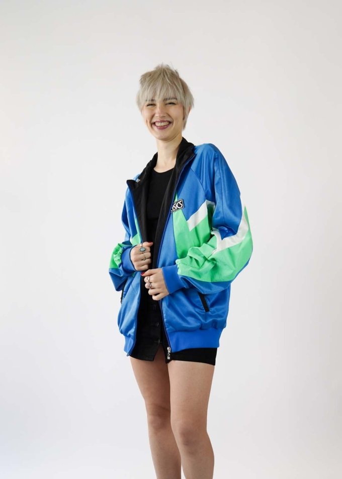 Veste Asics Sportswear Vert Menthe et Bleu Clair