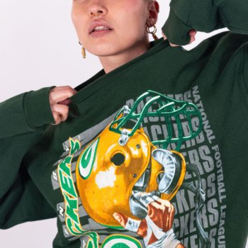 Sweat US vintage Green Bay Packers 1995 avec imprimé casque NFL
