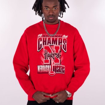 Sweat vintage rouge des Huskers de Nebraska - National Champs 1994