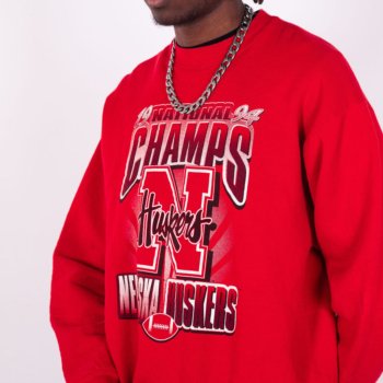 Sweat vintage rouge des Huskers de Nebraska - National Champs 1994