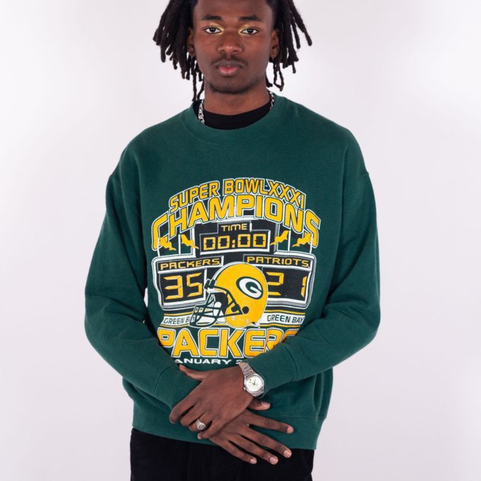 Sweat vintage vert des Packers de Green Bay - Super Bowl XXXI​