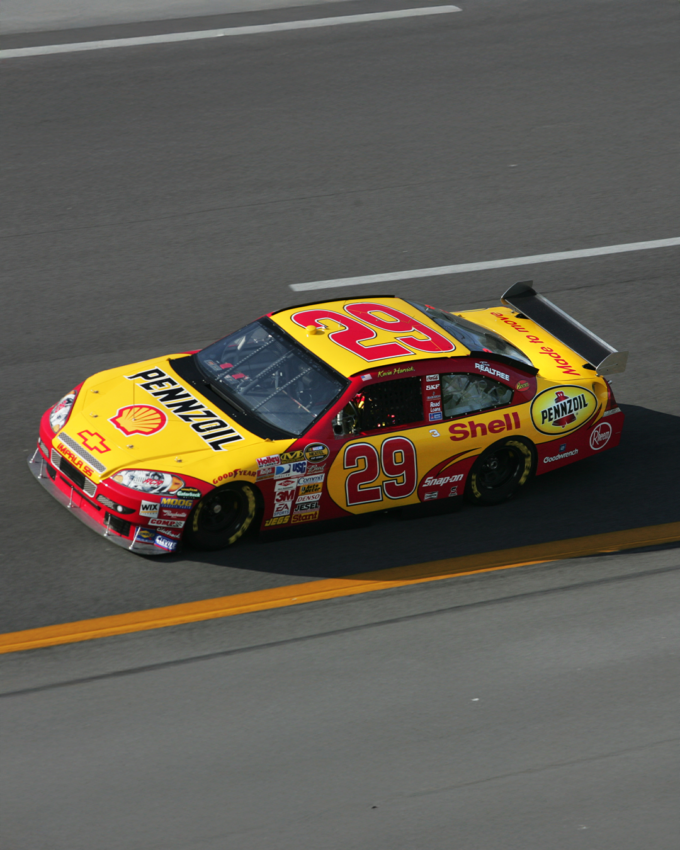 Veste vintage NASCAR Pennzoil N°29 bleu, jaune et rouge avec logos brodés - voiture 29